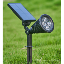 2-in-1 Waterproof 4 LED Solar Spotlight Adjustable Wall Light Landscape Security Lighting Dark Sensing Garden Light